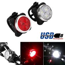 USB Rechargeable Bike Light Set