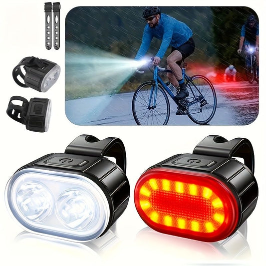 USB Rechargeable Bike Light Set