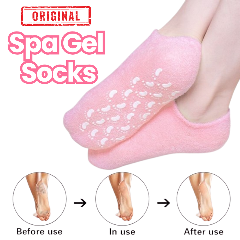 Reusable Silicone Spa Gel Socks For Dry Feet And Cracked Heel Treatment – Moisturizing Hydrating Softening And Skin Smoothing Overnight Foot Care (Random Color)